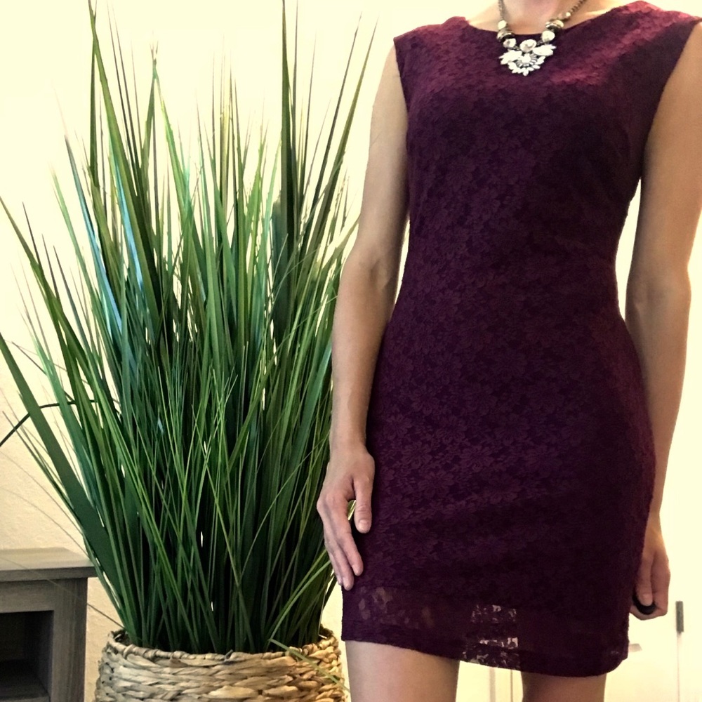 Burgundy  Lace Dress